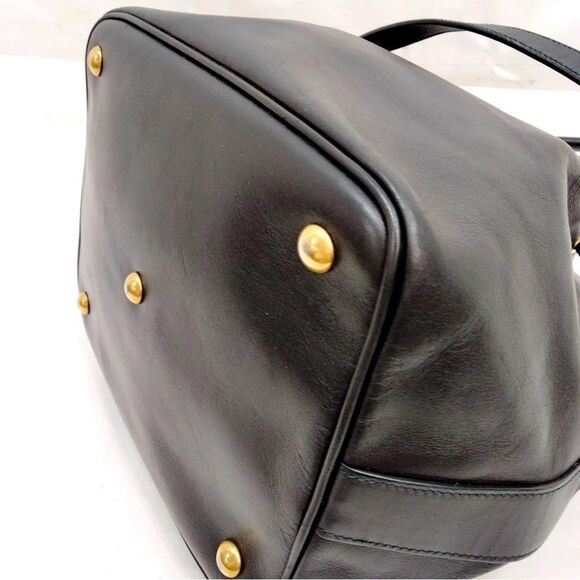 SAINT LAURENT YSL Black Leather 2way Emmanuelle Bucket Bag - Picture 6 of 13